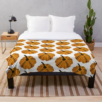 

Polka Dot Pumpkin Throw Blanket Soft Sherpa Blanket Bed Sheet Single Knee Blanket Office Nap Blanket