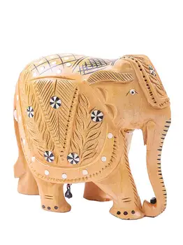 

Figurine "elephant carved trunk down" 5"