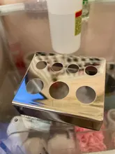 Soporte contenedor de 7 agujeros, accesorios de pigmento de tatuaje, suministros de acero inoxidable, vaso de vidrio, soporte para maquillaje permanente