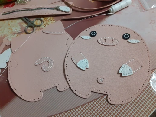 Conjunto de materiales de bolsa hecha a mano de Cute Pig Handcraft