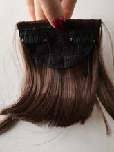 Alileader-flequillo suave y ligero, extensiones de cabello sintético, estilo de cabello, flequillo falso, más duradero