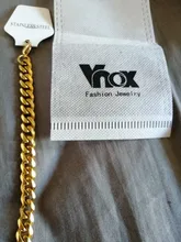 Vnox-Pulsera cadena de eslabones de acero inoxidable unisex, brazalete curvo simple, estilo cubano, para hombre y mujer, 11mm