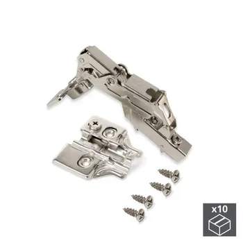

Lot of 10 hinges elbow X91 Emuca opening 165 ° with soft closing and supplements to screw with regulation eccentric