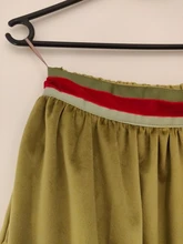 Half-Body-Skirt Pockets Velvet Printing LANMREM Casul Retro High-Waist Women for 
