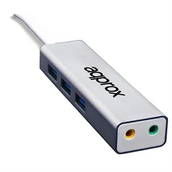 

External Sound Card approx! APPUSB51HUB USB 3.0 3.5 mm Grey