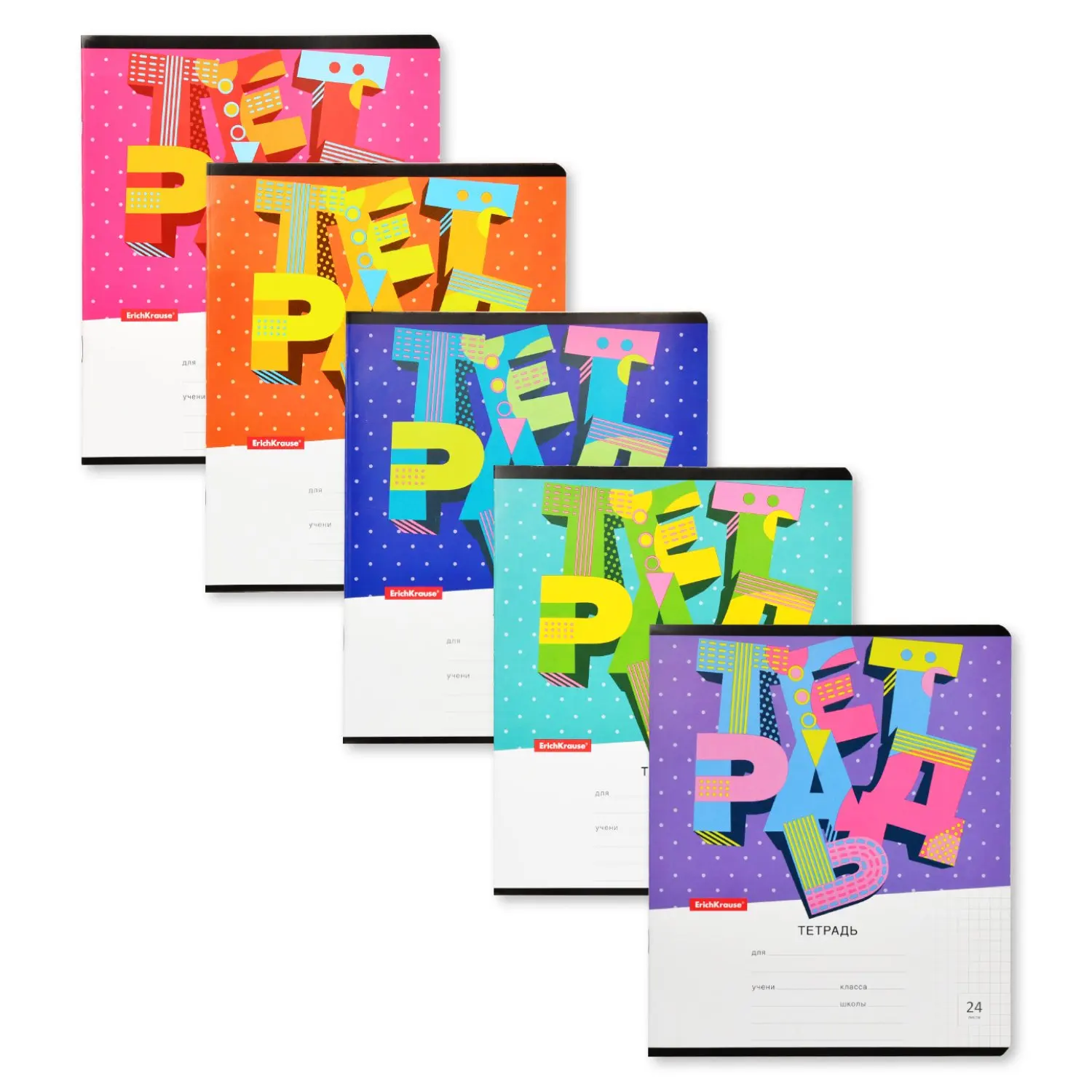 Notebook 24L Erich Krause 3D letters in assortment | Канцтовары для офиса и дома