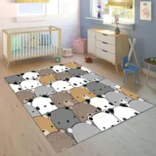 Else серый коричневый белый забавные медведи 3d принт Нескользящая микрофибра для детской комнаты декоративный коврик