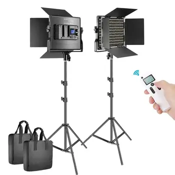 

Neewer 2 Packs Advanced 660 LED Video Light Photography Lighting,Dimmable Bi-Color LED Panel with LCD Screen,Wireless Remote