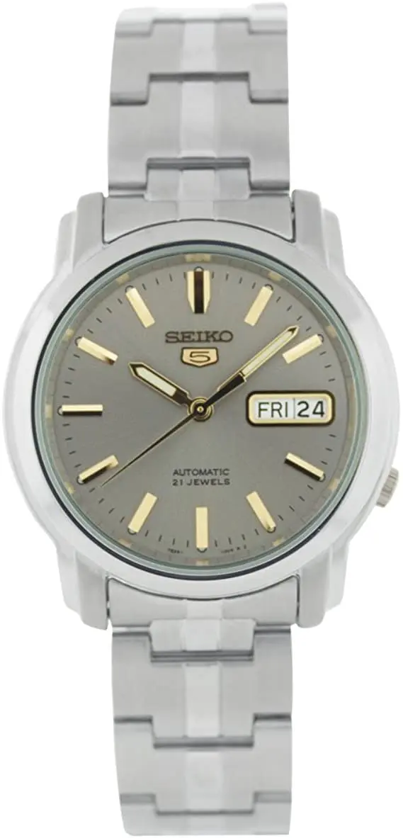 Men's automatic watch Seiko 5 SNKK67K1 dial gray strap steel|Mechanical  Watches| - AliExpress
