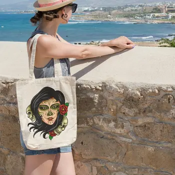 

Angemiel Bag Red Rose Women 'S Skull And Crossbones Figured Cloth Bag