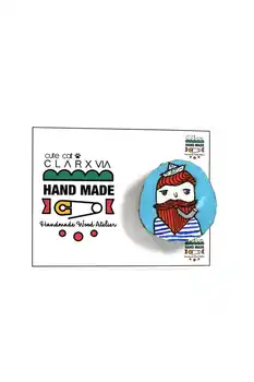 

Head Handmade Handpainted Wood Brooch