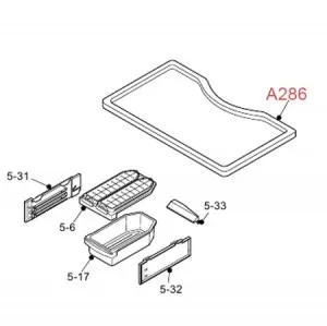 Полка морозильной камеры холодильника Sharp код A286 FSRA A286CBKZ A213CBKZ FSRAA194CBKZ|Детали