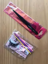 NATUHANA-Pinzas de extensión de pestañas rectas y curvadas pinzas de maquillaje