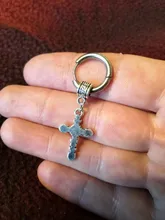 Pendientes de acero inoxidable para hombres y mujeres, aretes falsos, Punk, negros, sin perforación, estilo gótico, Hip Hop