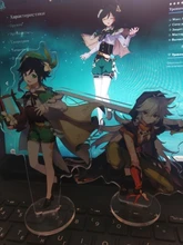 Genshin-Juego de mesa con base para disfraz de personaje, modelo de placa con base, modelo de figura de acrílico, ventiladores para decoración, regalo, Zhongli Mona Xinyan