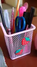 Portalápices de Metal rosa, organizador de oficina, soporte cuadrado para lápices de cosméticos, contenedor de papelería, suministros escolares de oficina, 1 ud.