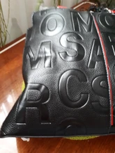 Bolso de mano de piel sintética con letras para mujer, bolsa de mano de gran capacidad, de diseñador, a la moda, color negro