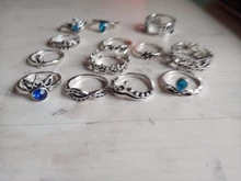 Tocona 13 unids/set Bohemia Color de plata antiguo corona unicornio con flores tallado anillos de nudillo anillos para la joyería de las mujeres 4841