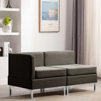 

2 Set sofa fabric unit mole sofas