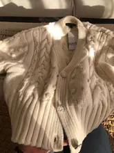 TRAF de moda de las mujeres pompón apliques pantalones de suéter de La Rebeca de manga larga Mujer ropa Chic Tops