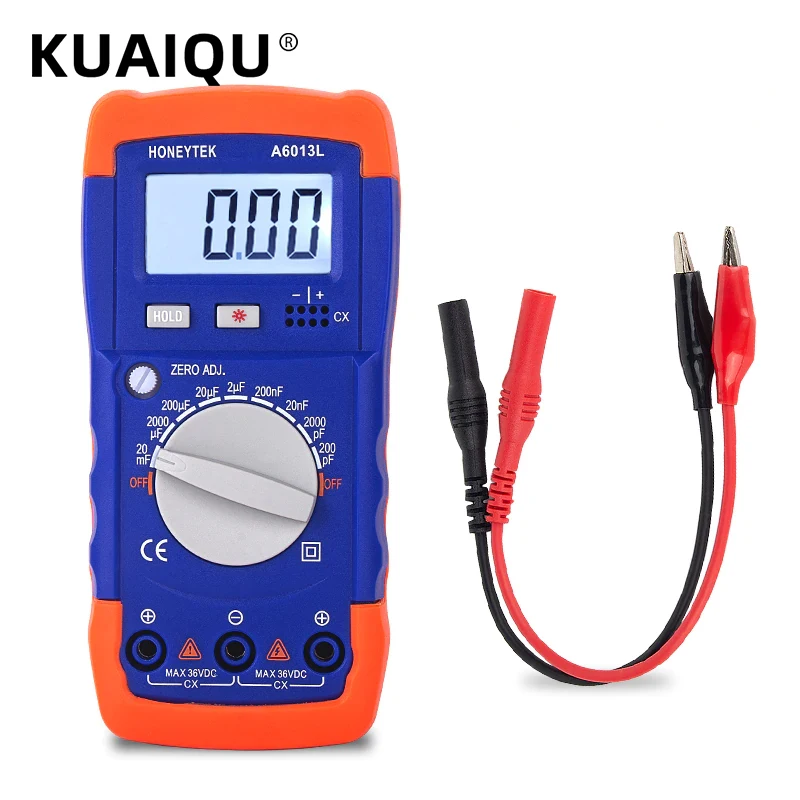 

Capacitor Tester Digital Multimeter Tester Professional Capacitor Capacitance Meter Check Capacitors Digital Capacimeter A6013L