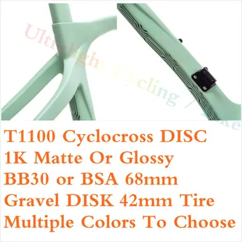 

DISK 42mm Tire 650B Bicycle Frameset Disc-Brake Carbon Eps-Technology 700C Disc NEW T1100 Axle Flat-Mount Frame 68mm