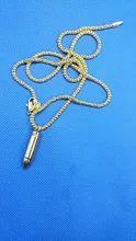 HiP Hop Bullet Pendant Necklaces For Men Design Link Chain 3 Colors God Bless You Personality