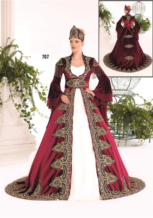 Бархатный кафтан Hurrem Sultan Henna SML707Bordo