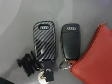 ABS Carbon fiber Silicone Car Key Cover Protector Case For Audi A3 A4 A5 C5 C6 8L 8P
