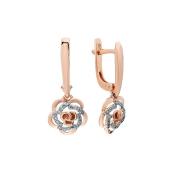 

Gold earrings with diamonds sunlight sample 585