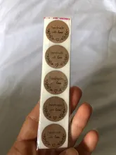 Pegatinas de papel Kraft Natural hechas a mano para embalaje, sello de Gracias pegatina, papelería, 500 Uds.