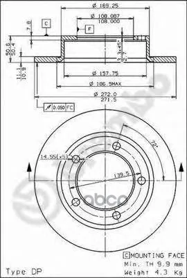Диск Тормозной Передн Lada: Niva 76- Brembo арт. 08.3939.10