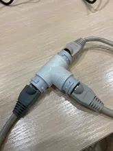 Divisor POE 2 en 1, conector de cableado de red, cabezal de conector RJ45 de tres vías para instalación de cámara de seguridad