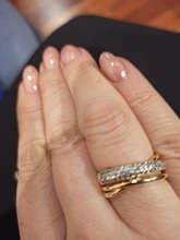 Huitan-Anillos cruzados de alta calidad para mujer, joyería de moda para boda, compromiso, fiesta, cristal brillante de circón