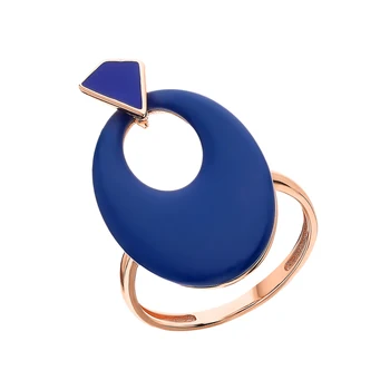

Silver ring with ceramics and enamel sunlight sample 925
