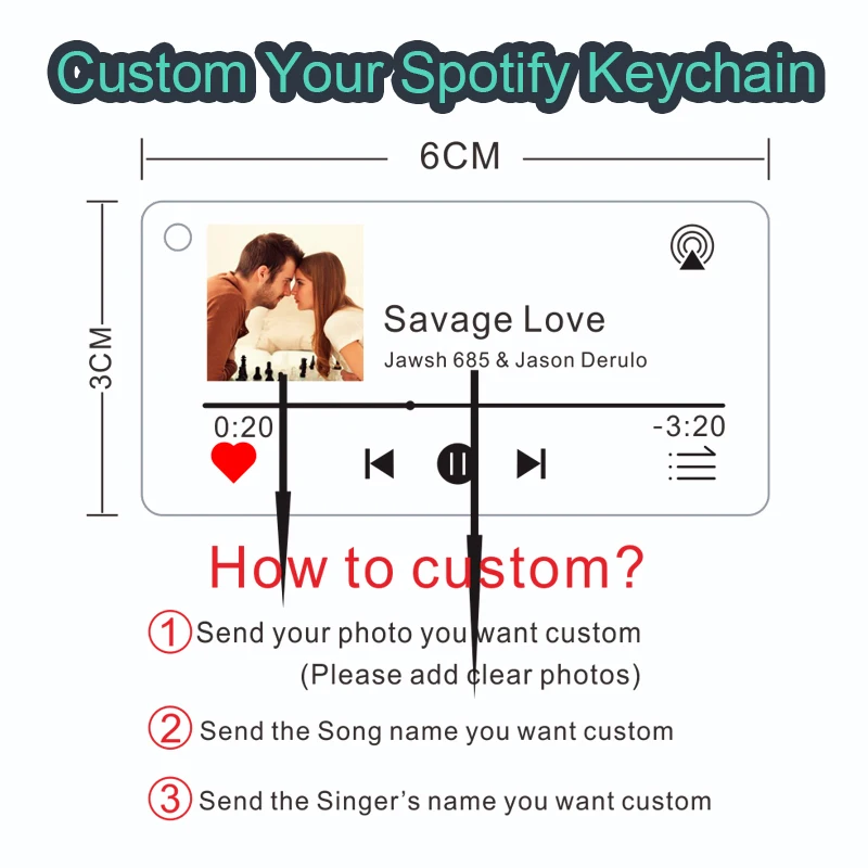 ≫ Llavero Spotify personalizado ❤️ - Transparent Gift