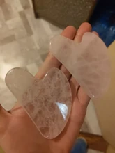 Natural Jade Gua Sha tablero raspador masaje de cuarzo rosa Jade Guasha piedra Chin cuello de la cara de arrugas removedor de belleza