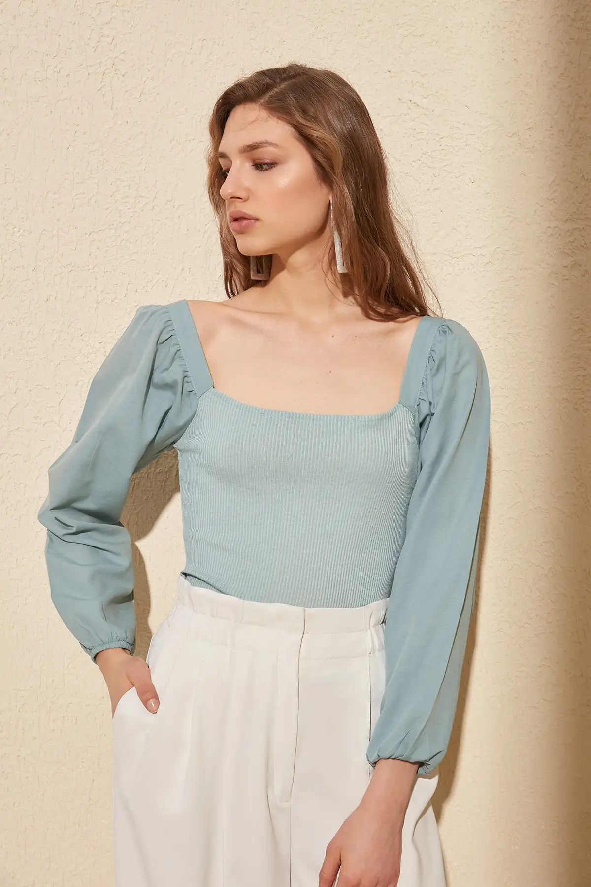 Trendyol Woven Detailed Knitted Blouse TWOSS20BZ0227