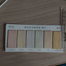 Juego de 6 colores bonitos, novedad, notas recordatorias adhesivas, pegatinas de índice, marcador de página, pegatina de bandera, suministros de papelería de oficina escolar