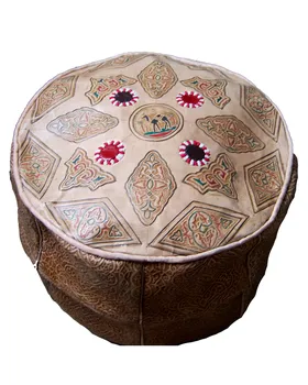 

East Ethnic Footrest Ottoman Moroccan Morocco Genuine Leather 2806191226