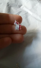 Unicorn Necklace Earring Jewelry Gift Pink Girls And Cartoon 4pcs/Set