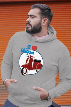 

Angemiel Wear I Love Vespa Gray Men 'S Hooded Sweatshirt