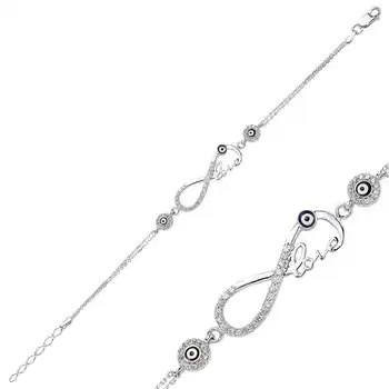 

Merve Silver Infinity Love Women Bracelet
