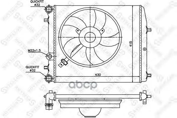 10-26241-Sx_радиатор Системы Охлаждения! Vw Polo Iv 1.2-1.4i/1.9sdi 02 Stellox 1026241sx Stellox арт. 1026241SX