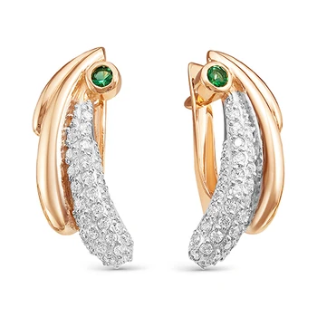 

10-07527 mink gold 585 sterling silver earrings