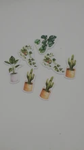Lote de 45 unidades de adhesivos de menta para plantas, adhesivos de papelería Diy para álbum de recortes, diario, planificador, pegatina para diario, etiqueta decorativa para niños