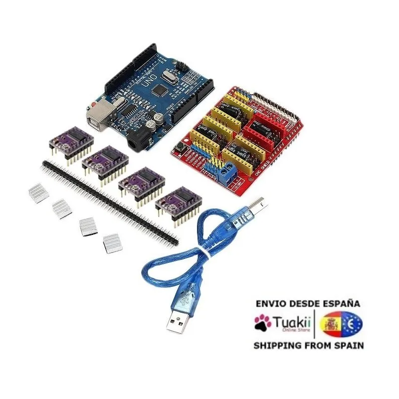 Набор CNC щит + один R3 CH340 4x DRW8825 USB кабель 3D Arduino принтер | Электронные компоненты и