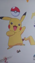 Pokemon etiqueta Anime figura pegatinas de Pikachu pared dormitorio de los niños papel tapiz para guardería Deco de PVC pegatinas DIY para niños niñas