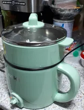 Mini máquina de Cocina eléctrica multifunción para el hogar, olla caliente de una sola/doble capa, olla de arroz multieléctrica, sartén antiadherente, 220V