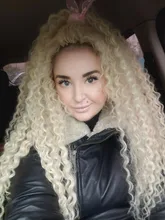 FASHION IDOL-mechones de pelo rizado Afro, extensiones de cabello sintético de Color rubio 613, Color natural, 6 uds., 20, 22 y 24 pulgadas